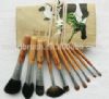 high quality bamboo cosmetics brush set 10pcs makeup brush set
